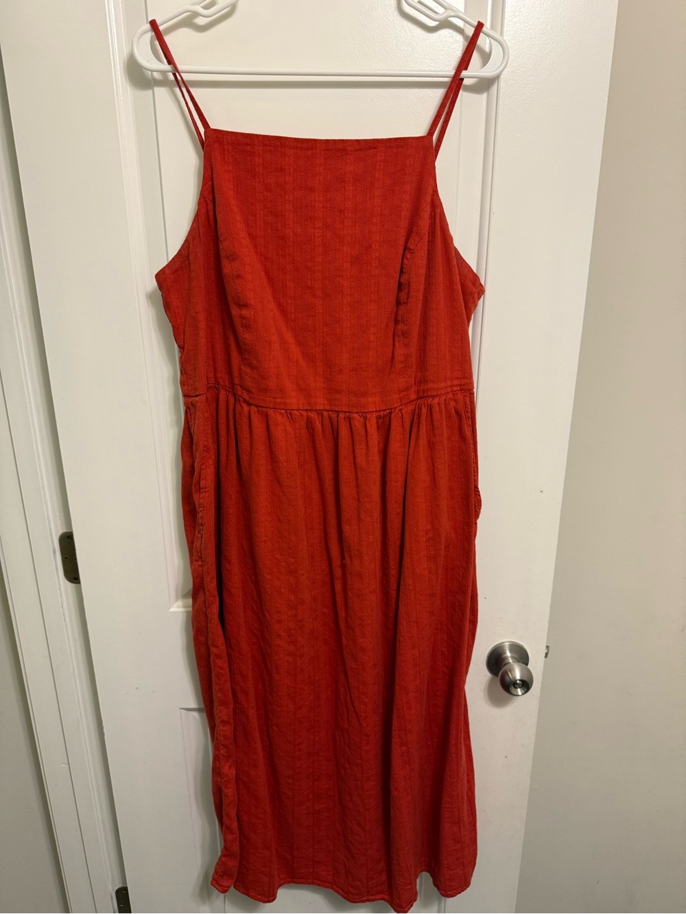 Old Navy Rust Red Spaghetti-Strap Midi Dress